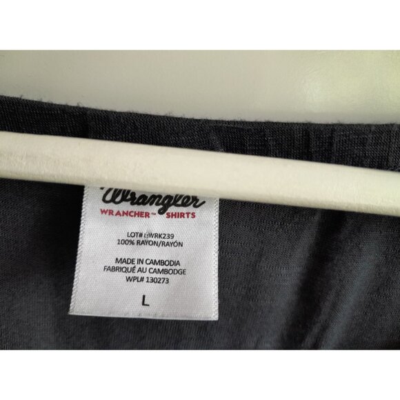 Wrangler Boho Casual Cowgirl Gothic Flared Sleeve Sz Large Lightweight Top Black - Picture 7 of 8